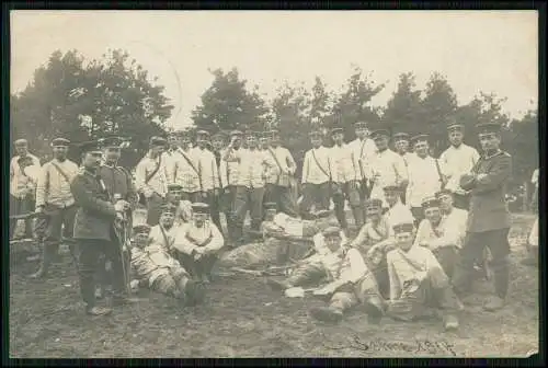 Foto Sennelager Bielefeld Paderborn Detmold Gruppe Soldaten 1914 gelaufen