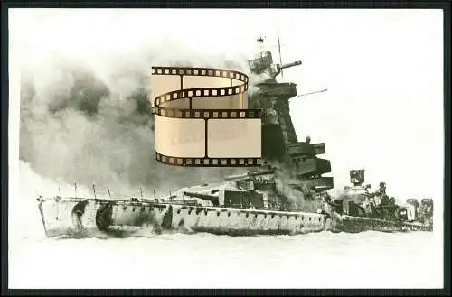 Foto AK Panzerschiff - Admiral Graf Spee - Montevideo Versenkung brennende Wrack