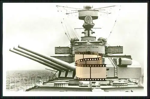 Foto AK Panzerschiff - Deutschland bzw. Lützow - Kriegsschiff Geschützturm