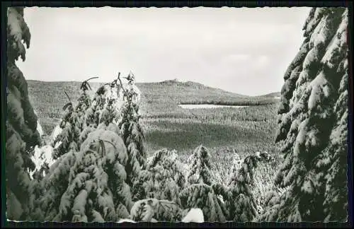 Echte Fotografie AK Blick auf den Achtermann im Oberharz Winterlandschaft