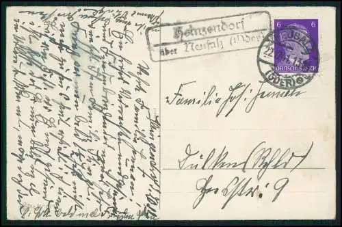 AK Wassermühle Schlesien Landpoststempel Polen Heinzendorf Neusalz Oder 1941