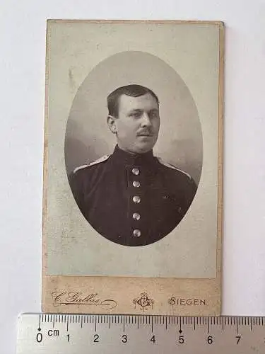 CDV Foto Portrait Soldat in Uniform - Atelier Gallas Siegen