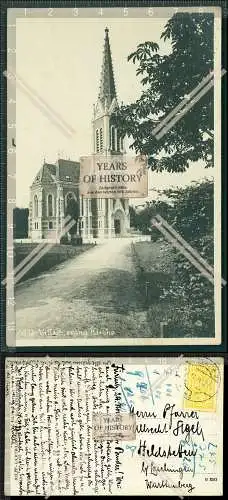 Foto AK Villach Klagenfurt Kärnten evangelische Kirche Straßenansicht 1924 gel.