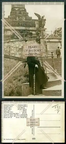 Foto AK mit Oma Reise nach Rüdesheim am Rhein, Niederwald Nationaldenkmal