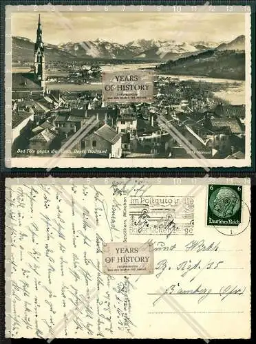 Foto AK Bad Tölz gegen die Alpen bayrisches Hochland Dorf Ansicht 1938 gelaufen 