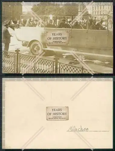 Foto AK Ansichtskarte München Münchener Fremden-Rundfahrten Bus Omnibus 1925