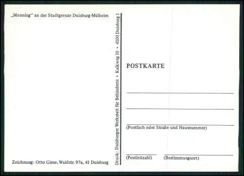 7x AK Postkarte Mülheim an der Ruhr nach Zeichnung von Otto Giese Duisburg