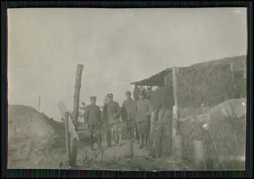 5x Foto 1. WK Soldaten Ostfront 1916-17 Draht Sperren Unterstand 6x9 cm