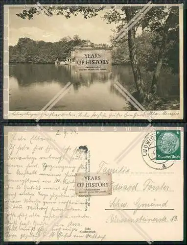 AK Ludwigsburg Baden Württemberg Schloss Monrepos 1934 gelaufen 
