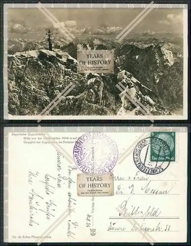 Foto AK Bayerische Zugspitzbahn Blick von der Gipfelstation 1936 gel. 2966 m au