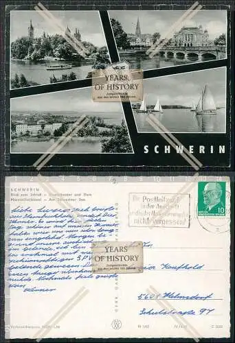 AK Schwerin Mecklenburg Schloss Staatstheater Dom Marstallhalbinsel Schweriner 