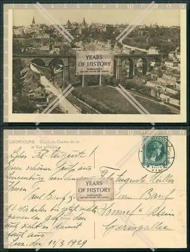 AK Luxemburg Viadukt 1929 gelaufen