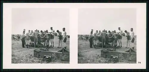 Stereo-Foto Fliegen Bild Nr. 74 Flakbatterie Fliegeralarm Messgerät Griechenland