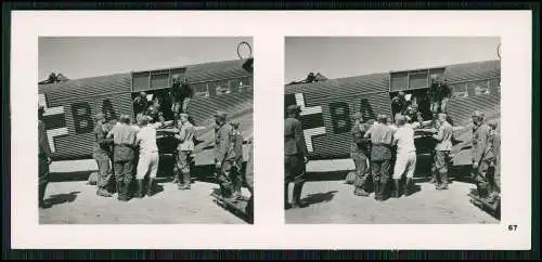 Stereo-Foto Fliegen... Bild Nr. 67 Fallschirmjäger verwundete Kreta Griechenland