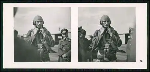 Stereo-Foto Fliegen..Bild Nr. 59  Flugzeug Flugzeugführer Pilot bereit zum Start