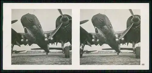 Stereo-Foto Fliegen... Bild Nr. 52 Flugzeug Aircraft Ju 88 fertig zum Start