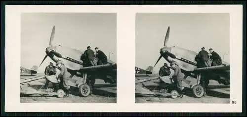 Stereo-Foto Fliegen... Bild Nr. 50 Flugzeug M 109 Hebegerät Schwere Bombe