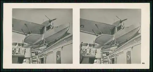 Stereo-Foto Fliegen... Bild Nr. 46 Flugzeug Flugboot Katapultanlage Kriegsschiff