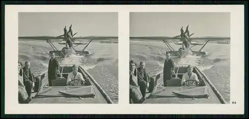 Stereo-Foto Fliegen... Bild Nr. 44 Flugzeug Flugboot wird eingeholt