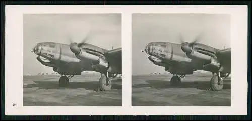 Stereo-Foto Fliegen... Bild Nr. 21 Flugzeug Aircraft Heinkel He 111