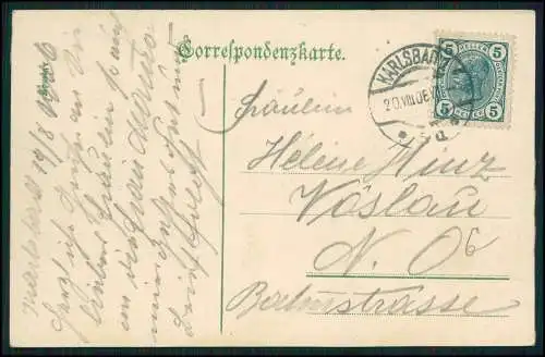 6x AK alte Ansichtskarten Karlovy Vary Karlsbad Stadt 1910-1920 gelaufen