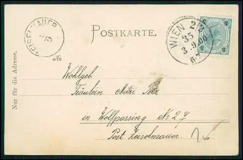 8x AK alte Ansichten Wien Bundesland u. Hauptstadt Österreich 1900-1910 gelaufen