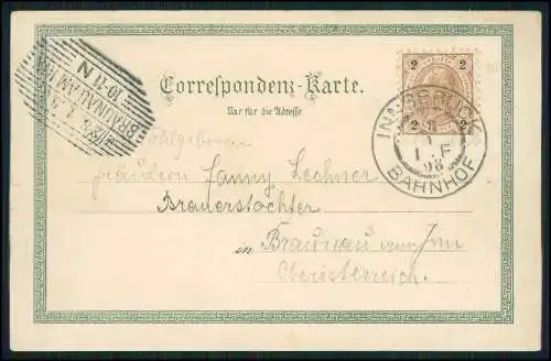 AK Litho Innsbruck in Tirol, nach Norden gesehen 1898 gelaufen