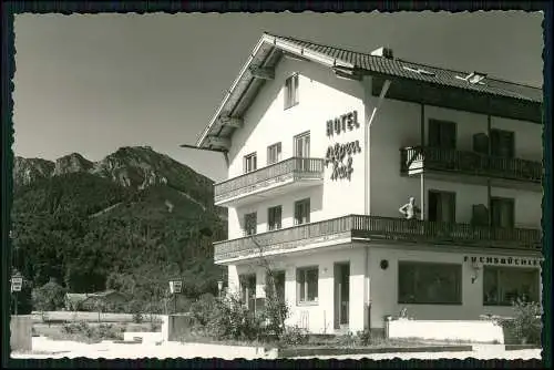 Foto AK Bergen im Chiemgau Lr. Traunstein Hotel Alpenhof Union Bier Werbung