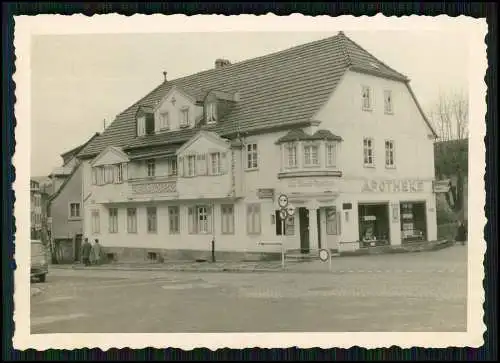 2x Foto Bad Orb in Hessen Straßenansicht Haus Alte Stadt Apotheke uvm. 1945-50