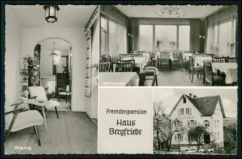 Foto AK Bad Orb Hessen Hotel Pension Restaurant Haus Bergfriede Besitzer E.Acker