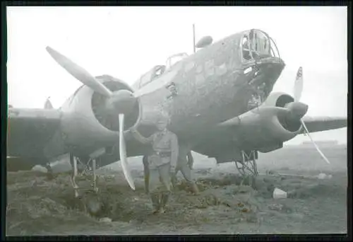 Foto Soldat Flugzeug Aircraft Russland Iljuschin DB-3 zweimotoriger Bomber 1942