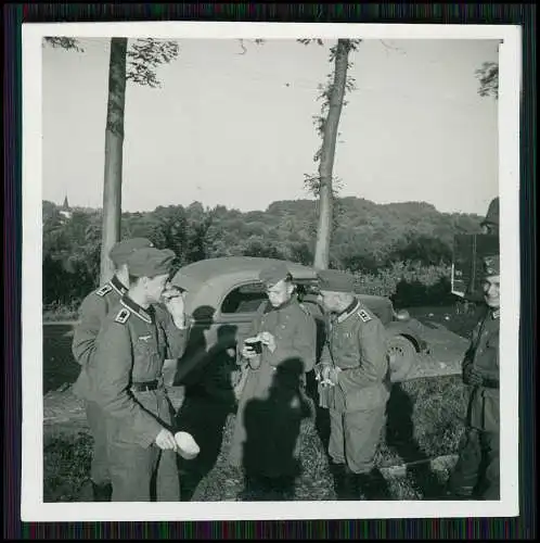 5x Foto Wehrmacht Soldaten Vormarsch Belgien Frankreich Kriegszerstörungen 1940