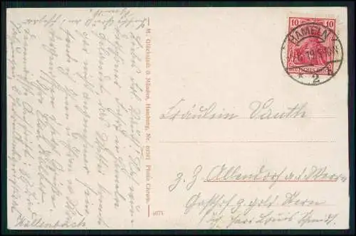 AK Hameln der Weser Niedersachsen, Münsterwall, Brücke 1919 gelaufen
