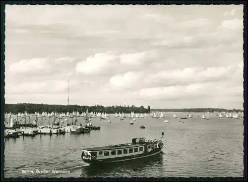 Foto AK Berlin Zehlendorf Wannsee Dampfer Lankwitz viele Segelboote