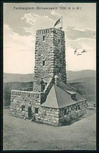 AK Feldbergturm im Schwarzwald, Stempel Gasthaus zum Feldbergturm 1913 gelaufen