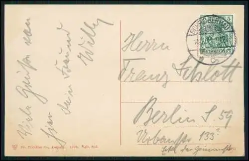 AK Am Großen Teich mit Prinz-Heinrich-Baude und Schneekoppenblick 1911 gelaufen