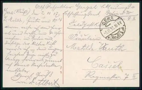 AK Gera Schloss Osterstein Theater Kaiser Wilhelm Denkmal 1917 Feldpost gelaufen