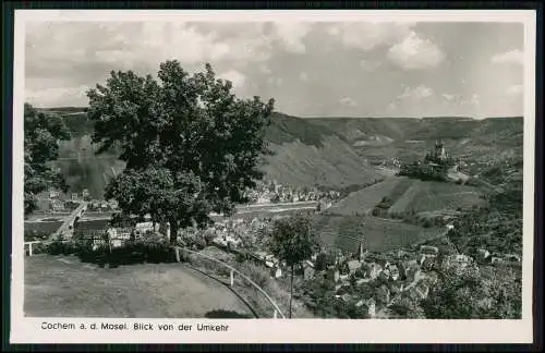 Foto AK Cochem an der Moselblick von der Umkehrkarte Echt Fotografie Originalfot