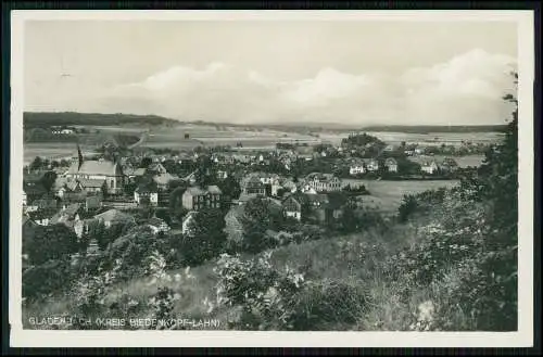 Foto AK Gladenbach in Hessen Blick auf den Ort mit Kirche 1931 gelaufen