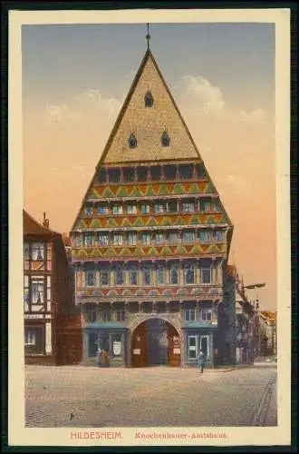 AK Hildesheim Knochenhauer Amtshaus 1918 nach Berlin gelaufen