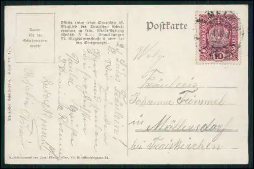 AK Deutscher Schulverein Nr. 175 Krems a. D. Straßenpartie Torturm 1916 gelaufen
