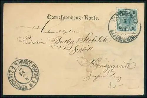 AK Leitmeritz Elbe Sudeten Dampfer Tetschen am Elbufer 1903 gelaufen