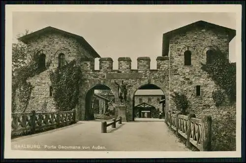 Foto AK Saalburg Taunus Römerkastell Porta decumana 1912 gelaufen