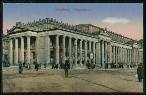 AK Stuttgart Württemberg Königsbau Gebäude Schloßplatz 1917 Feldpost gelaufen