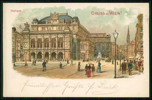 AK Litho Wien Hofoper Staatsoper Theater des Wiener Hofes Habsburger 1897