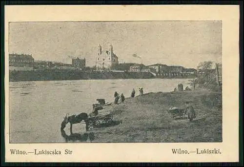 AK 1. WK Wilno Vilnius Wilna Litauen Lukiscska Str Vilnia Neris 1916 Feldpost ge