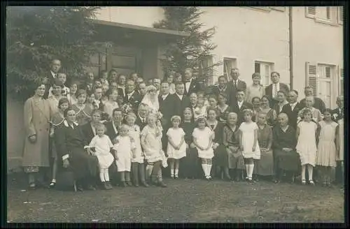 Foto AK Altbach Lr. Esslingen Württemberg Hochzeit Gemeindehaus o.ä. 1931