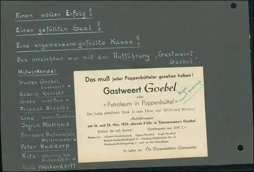 Fotoalbum-Seiten Fotos von 1946-54 Theater Bühne Henneberg Poppenbüttel Hamburg