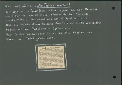 Fotoalbum-Seiten Fotos von 1946-54 Theater Bühne Henneberg Poppenbüttel Hamburg