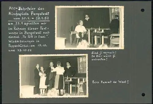 Fotoalbum-Seiten Fotos von 1946-54 Theater Bühne Henneberg Poppenbüttel Hamburg